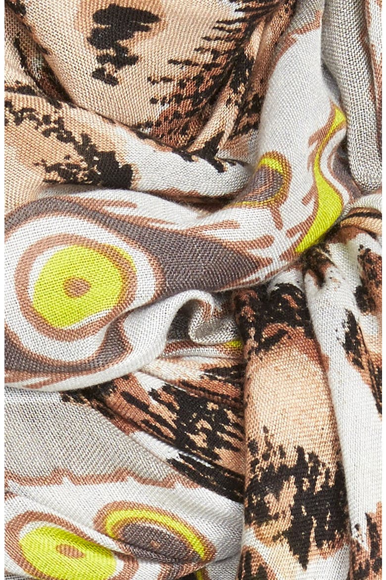 'Ocelots Eye' Print Scarf, Alternate, color, CHARCOAL