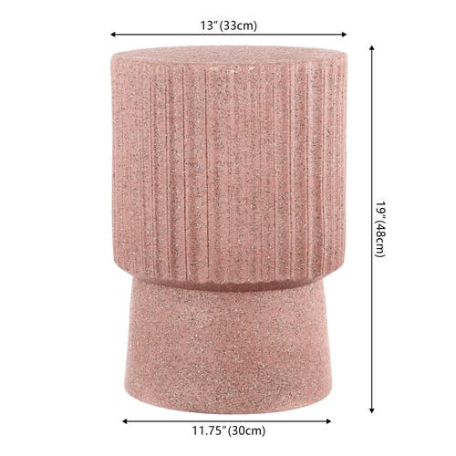 Shop Jonathan Y Louisa 19" Modern Art Deco Tambour Indoor/outdoor Accent Table In Pink Terrazzo