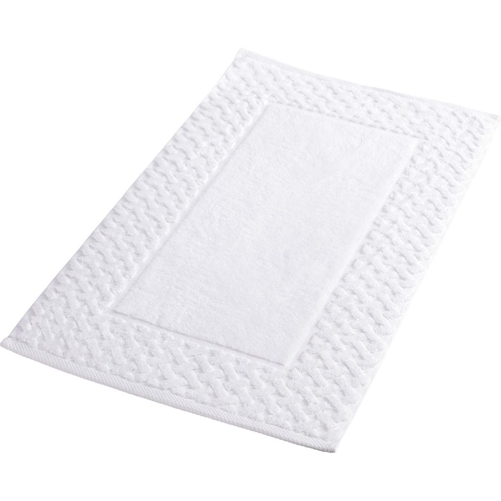 Christy Trellis Textured Cotton Rayon Fibre Blend Bath Mat In White