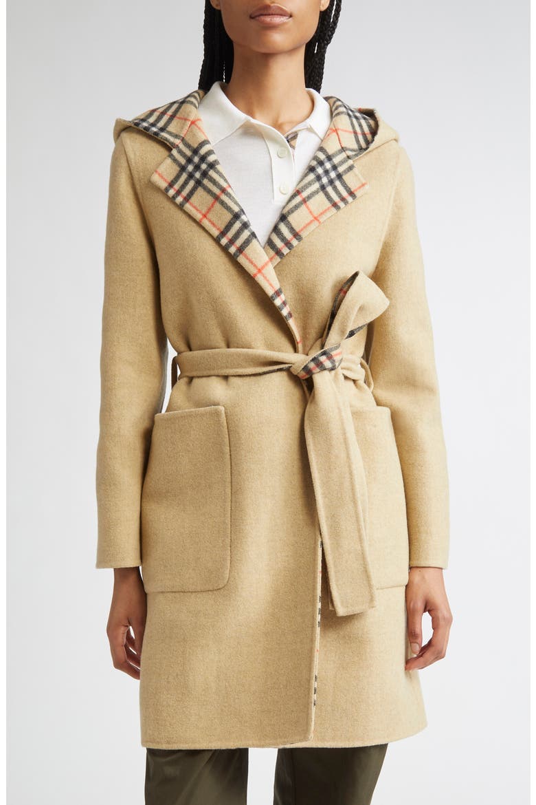 Hampshire Wool Reversible Hooded Coat (Women) | Nordstrom