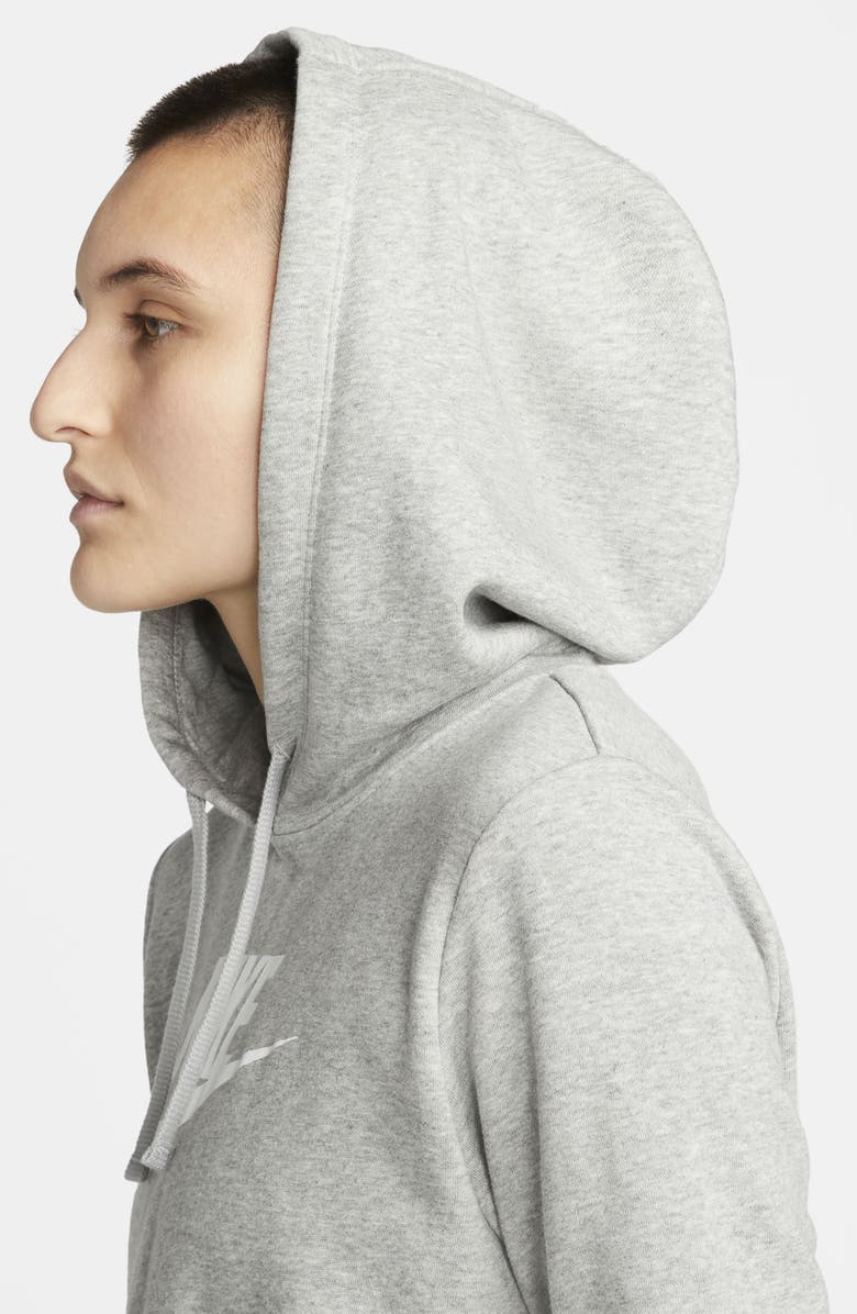 Nike Sportswear Club Fleece Hoodie, Alternate, color, Dark Grey Heather/ White