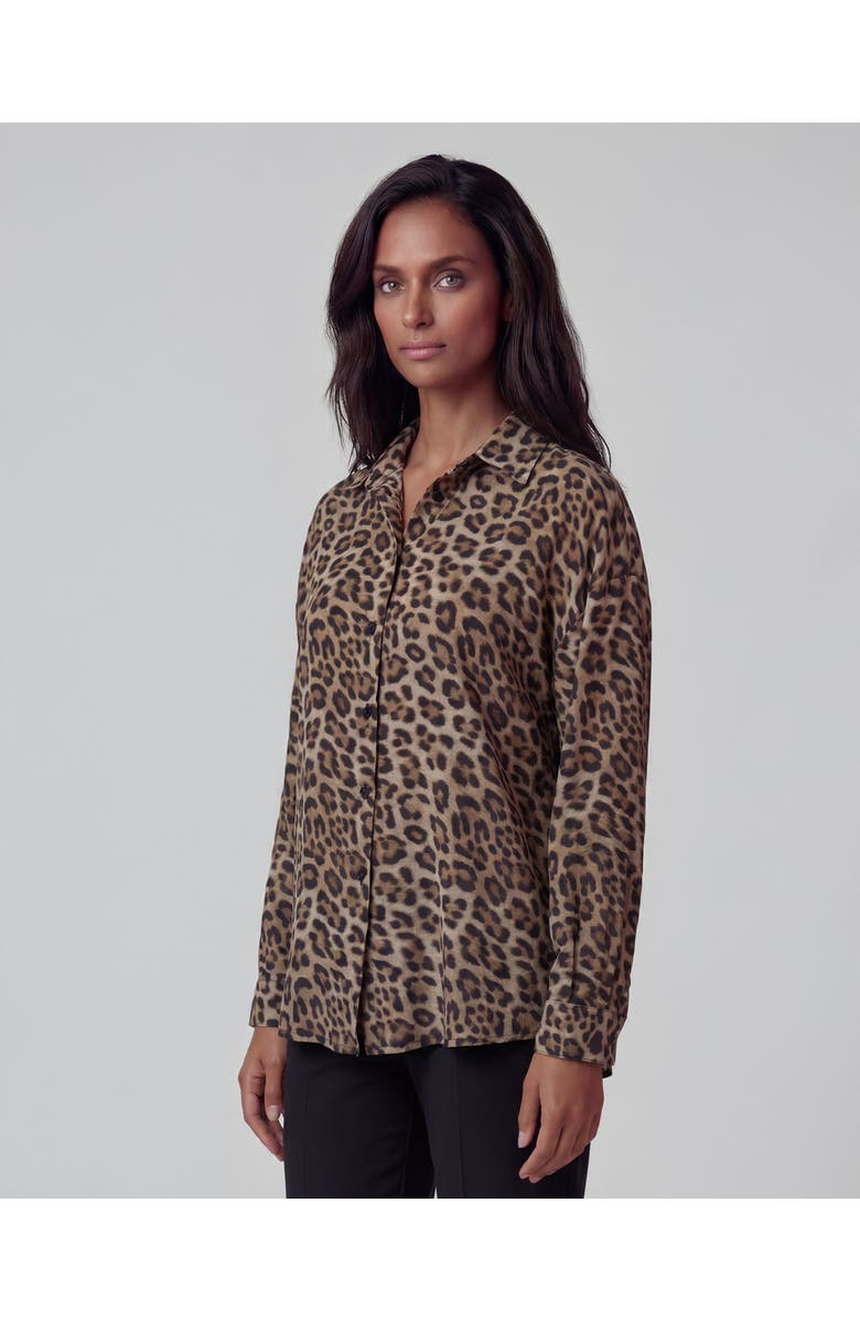 Lords of Harlech Leopard Womens Linen Shirt, Alternate, color, Leopard Brown