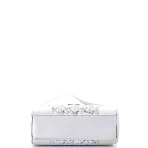 Pre-owned Goyard Goyard Saigon Top Handle Bag Coated Canvas With Leather Mini In White