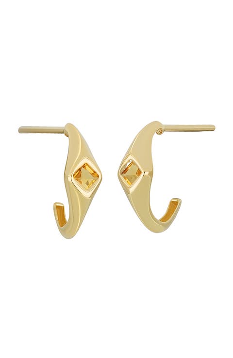 14K Gold Half Hoop Earrings