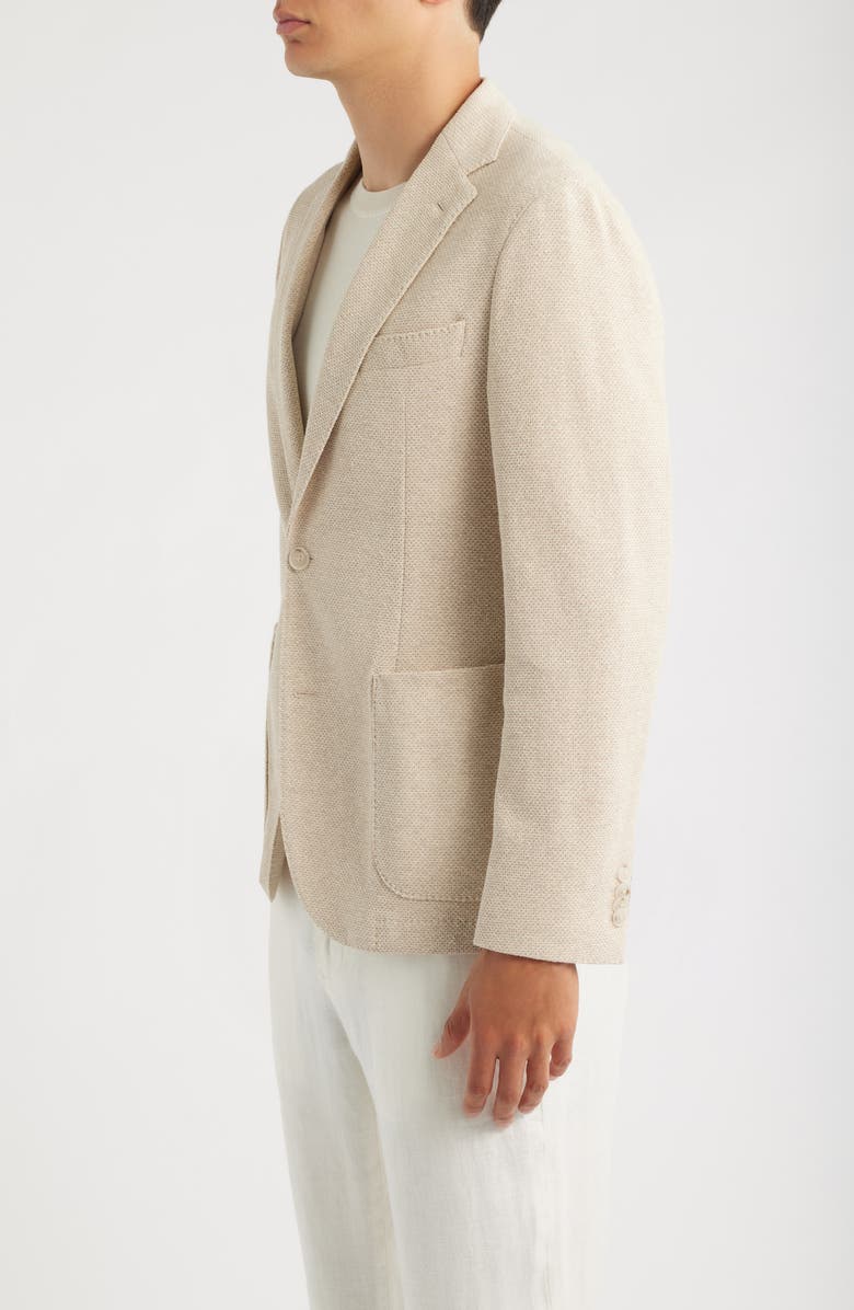 BOSS Hanry Slim Fit Knit Cotton Blend Sport Coat, Alternate, color, Open Beige