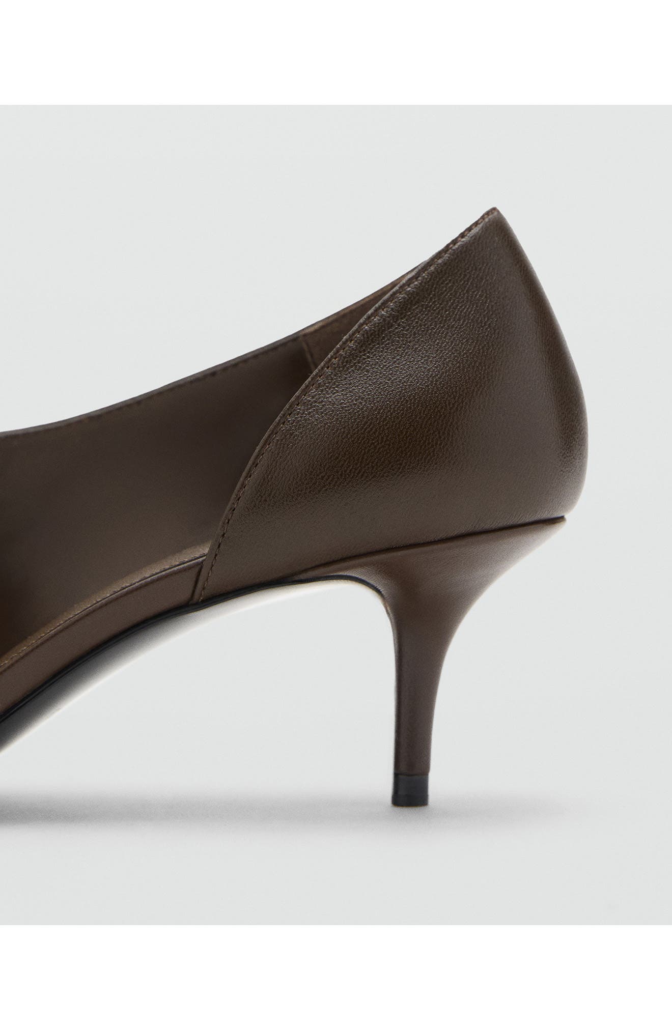 MANGO Asymmetric Leather Sandal, Alternate, color, Khaki Brown