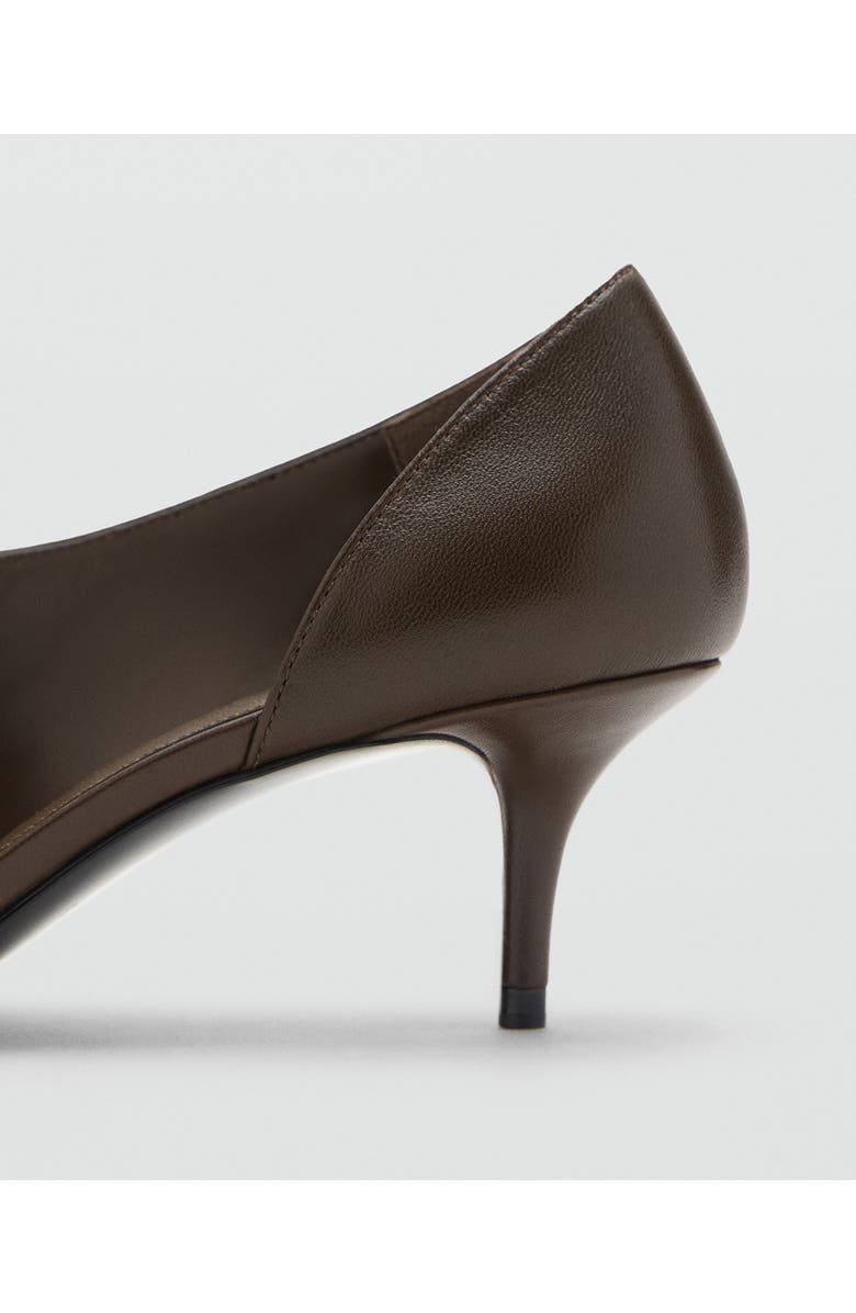 MANGO Asymmetric Leather Sandal, Alternate, color, Khaki Brown