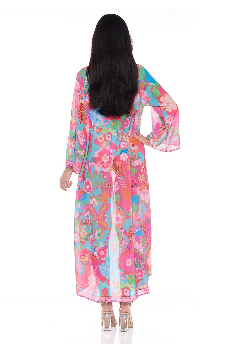 Floral Print Duster, Alternate, color, PINK