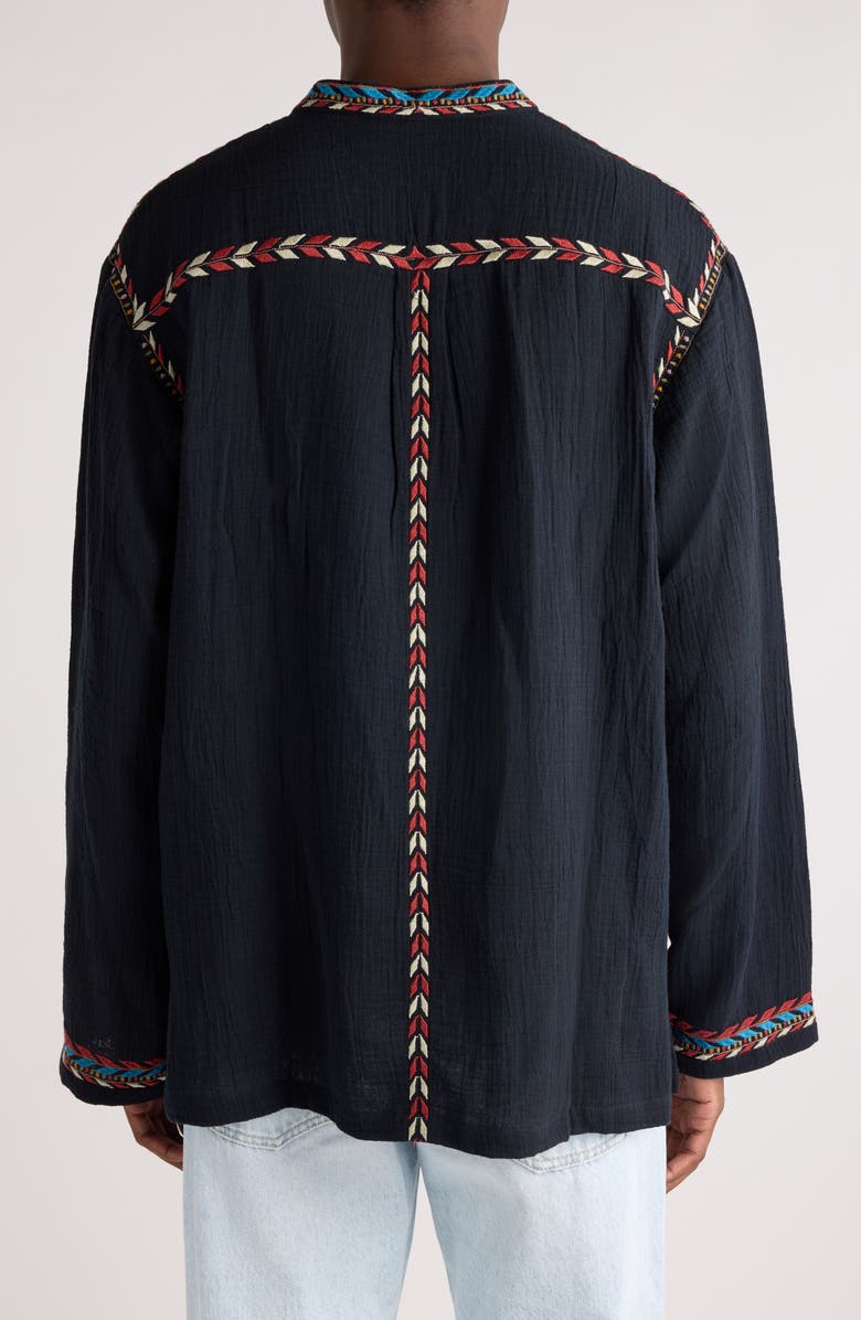 Isabel Marant Zakaria Embroidered Cotton Gauze Shirt, Alternate, color, 