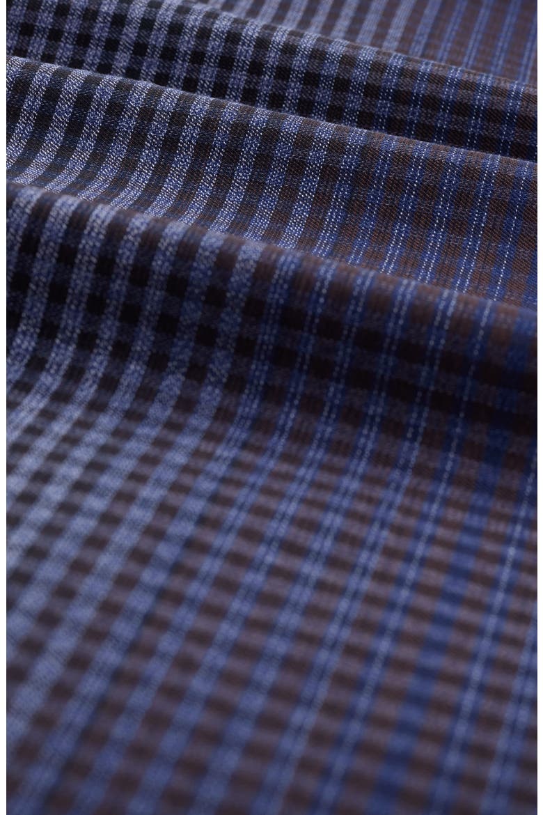 Julian Shaped Fit Gradient Check Cotton & Cashmere Button-Up Shirt, Alternate, color, NAVY
