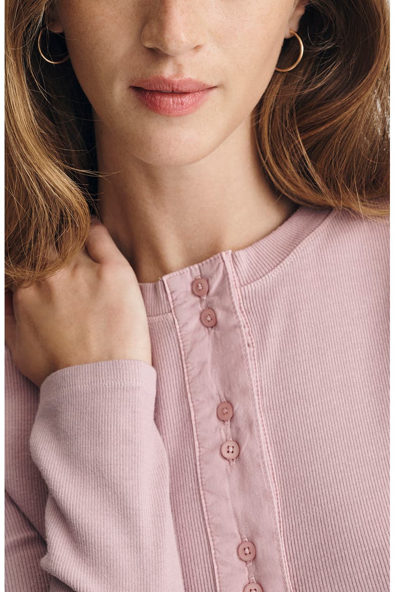 Rib Henley Top, Alternate, color, KEEPSAKE LILAC
