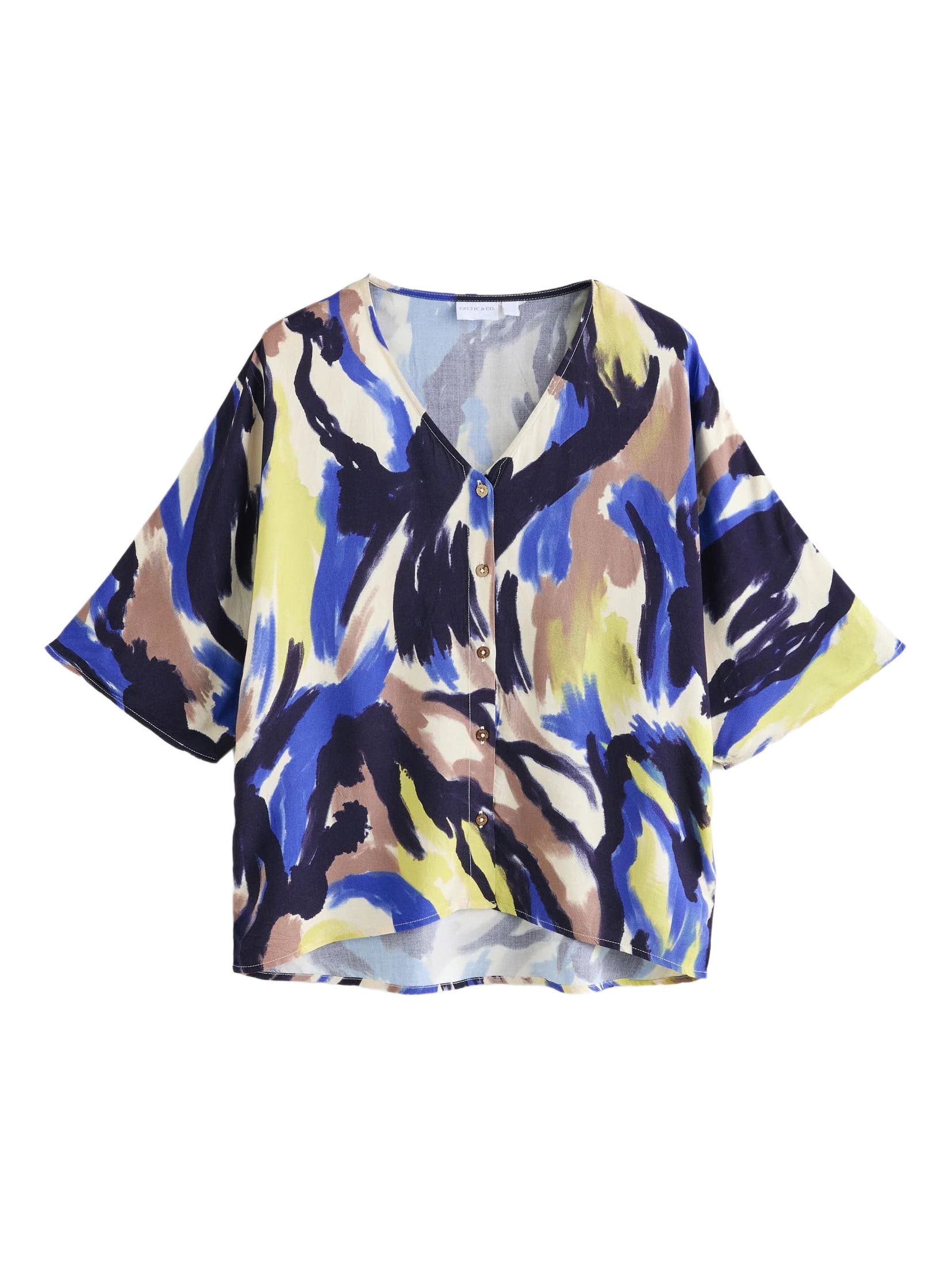 V-Neck Button Drape Blouse - image 2