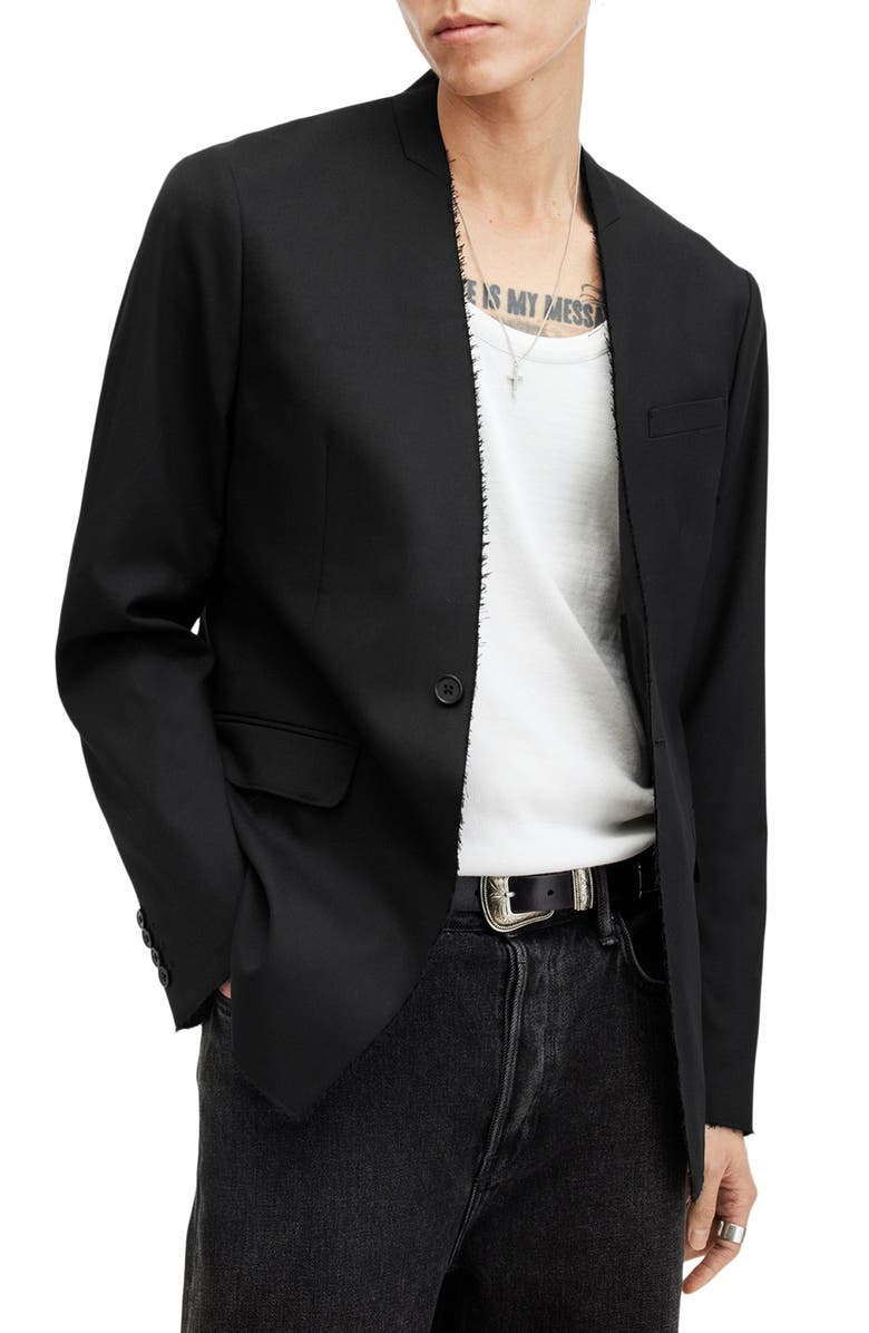 AllSaints Wren Slim Fit Collarless Blazer, Alternate, color,