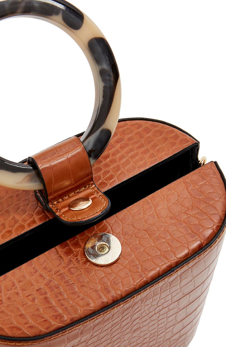 Topshop Gaze Crocodile Grab Bag, Alternate, color,