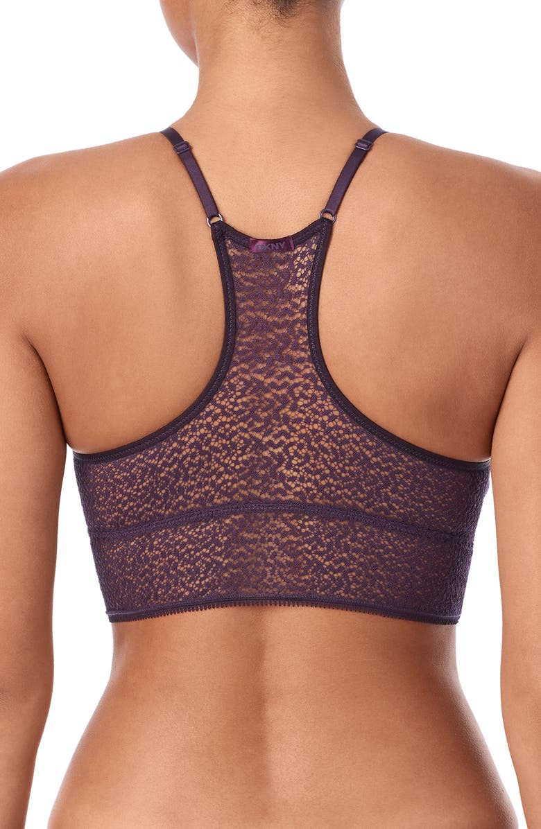 DKNY Modern Lace Longline Bralette, Alternate, color, Nightshade