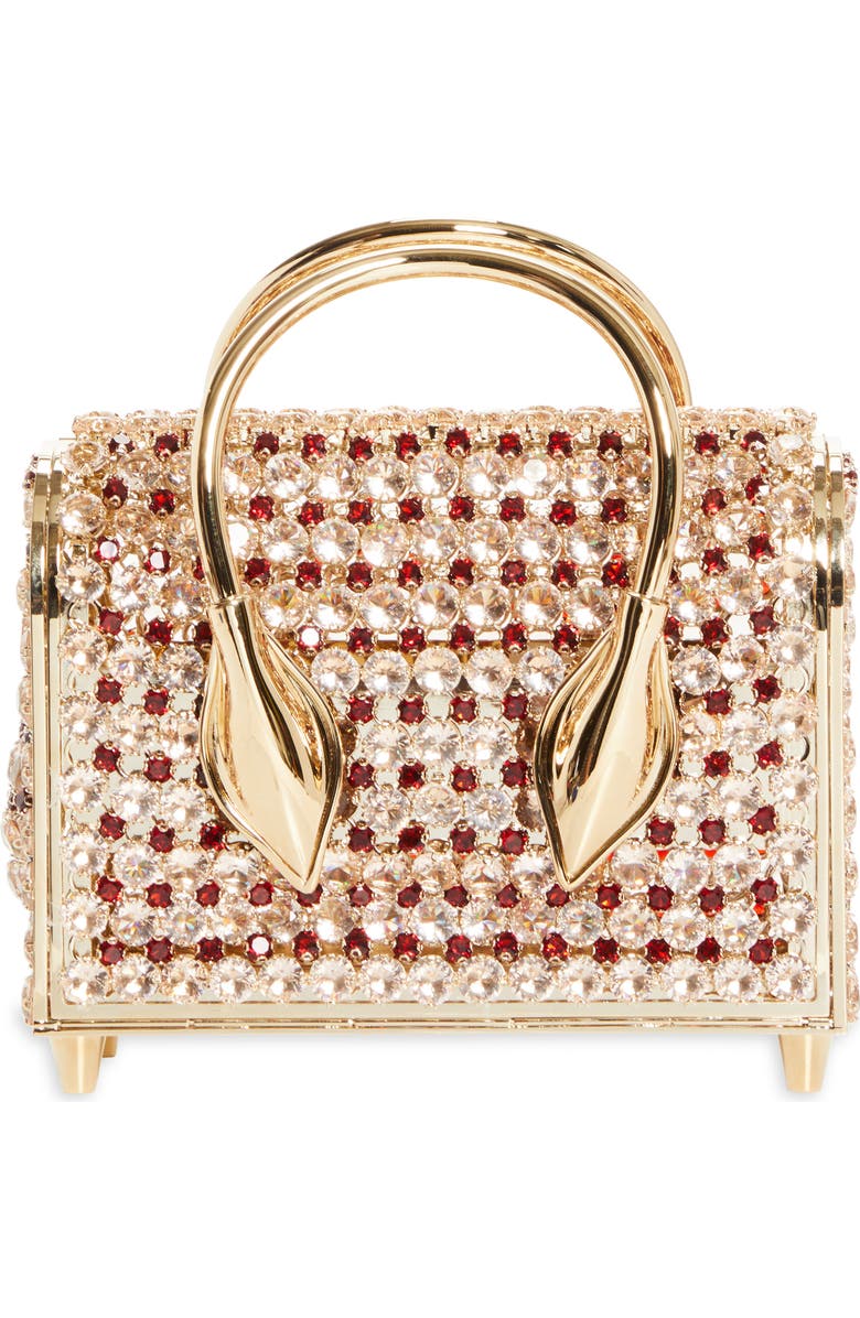 Christian Louboutin Crystal Mesh Top Handle Bag, Main, color, Suzuran/ Loubi