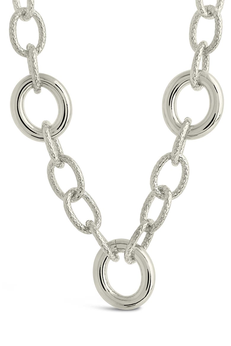 Carter Round Link Statement Necklace, Main, color, SILVER