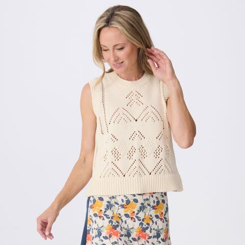 Camille Sleeveless Pointelle Sweater