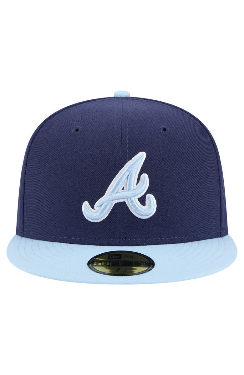 New Era Men's New Era Navy/Light Blue Atlanta Braves Color Pack 2-Tone 59FIFTY Fitted Hat, Alternate, color, 