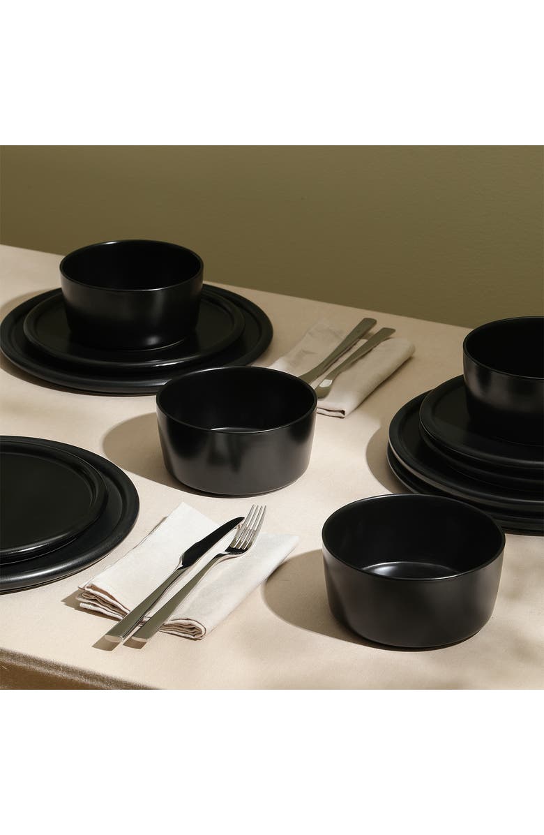 Stone Lain Eden Stoneware 24-Piece Dinnerware Set, Alternate, color, Black