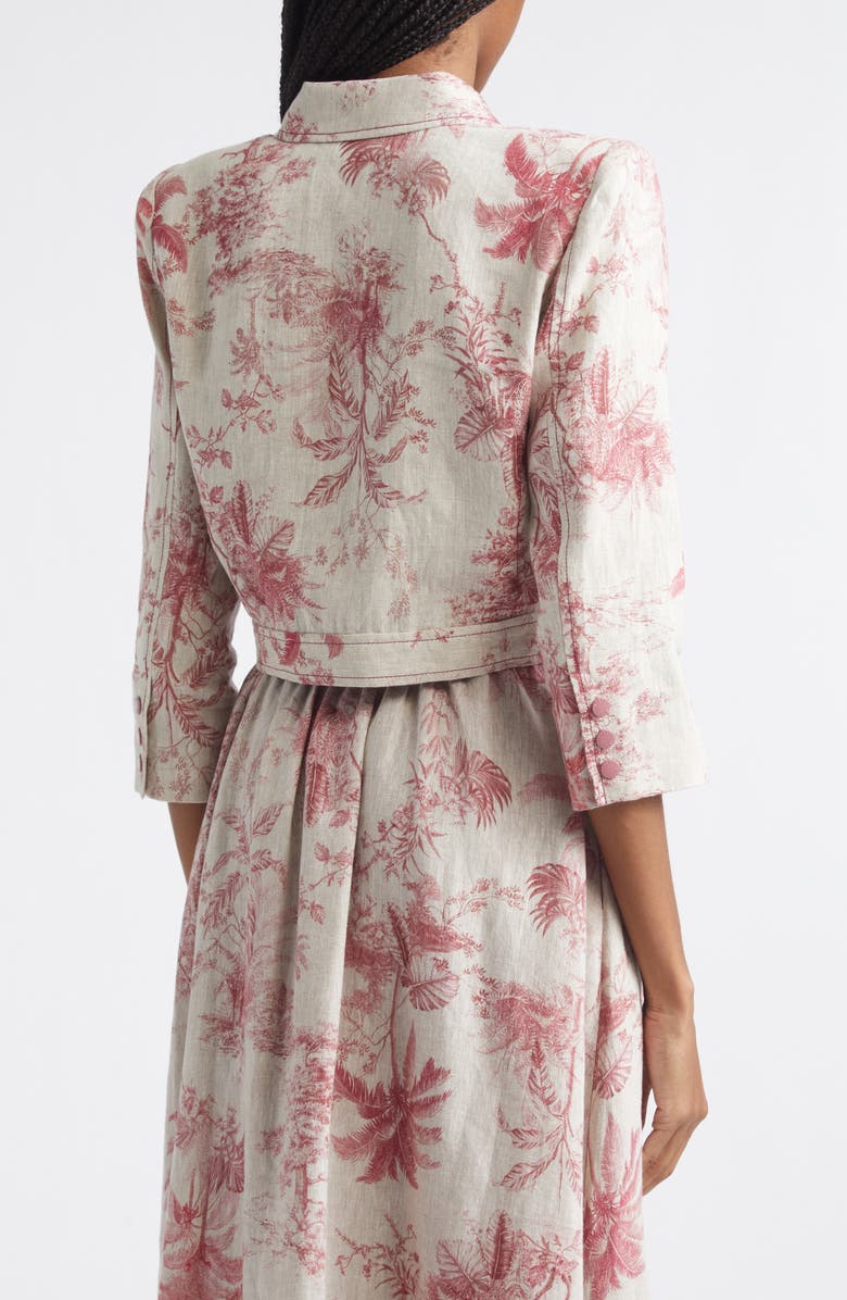 L'AGENCE Eda Jungle Toile Linen Jacket, Alternate, color, Tan Mlti Textured Jungle Toile