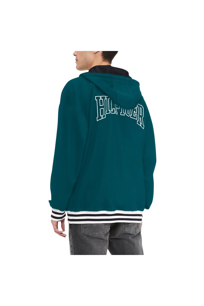 Men's Tommy Hilfiger Midnight Green Philadelphia Eagles Aaron Quarter-Zip Hoodie, Alternate, color, Green