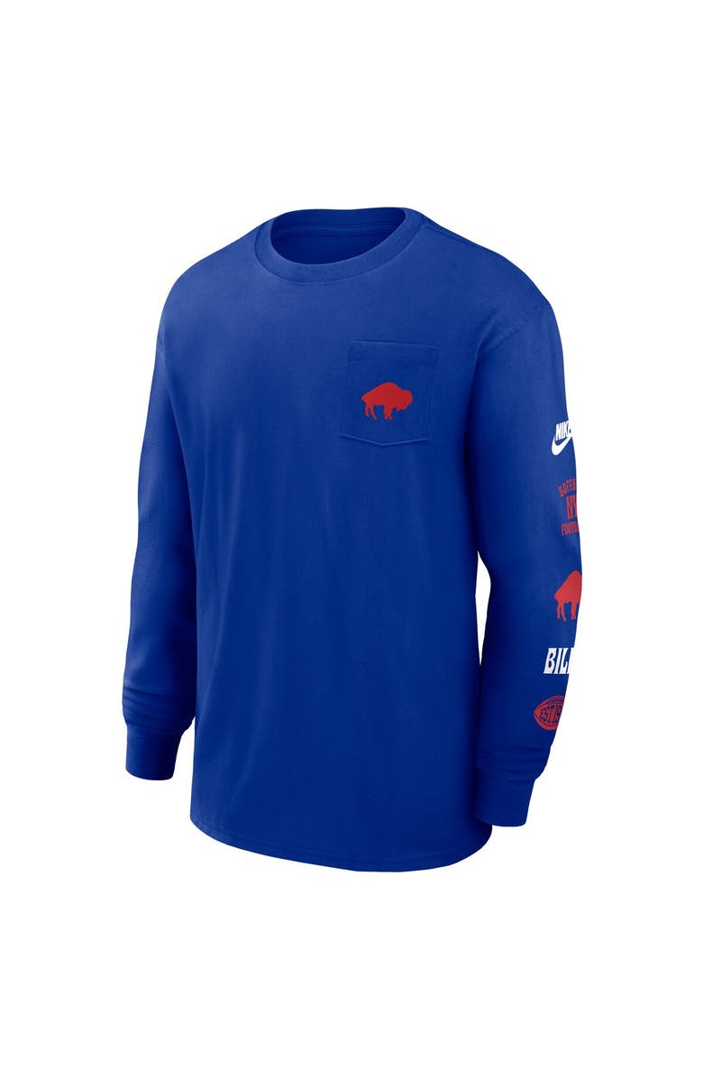 Nike Men's Nike Royal Buffalo Bills Rewind Heavy Max 90 Pocket Long Sleeve T-Shirt, Alternate, color, Royal