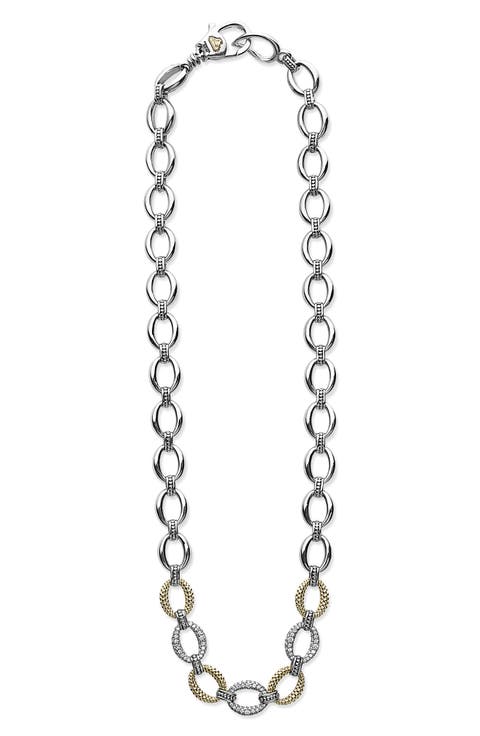 Caviar Lux Pavé Diamond Link Necklace