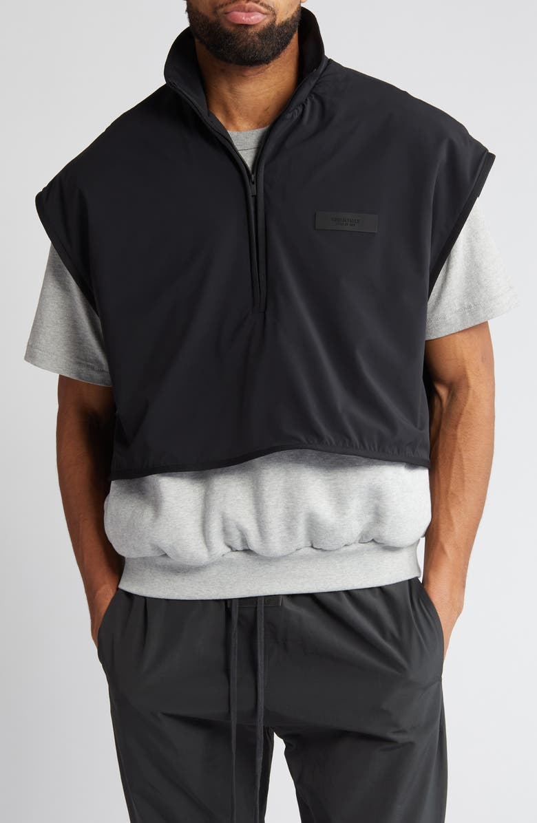 Fear of God Essentials Half Zip Fleece & Nylon Vest, Main, color,