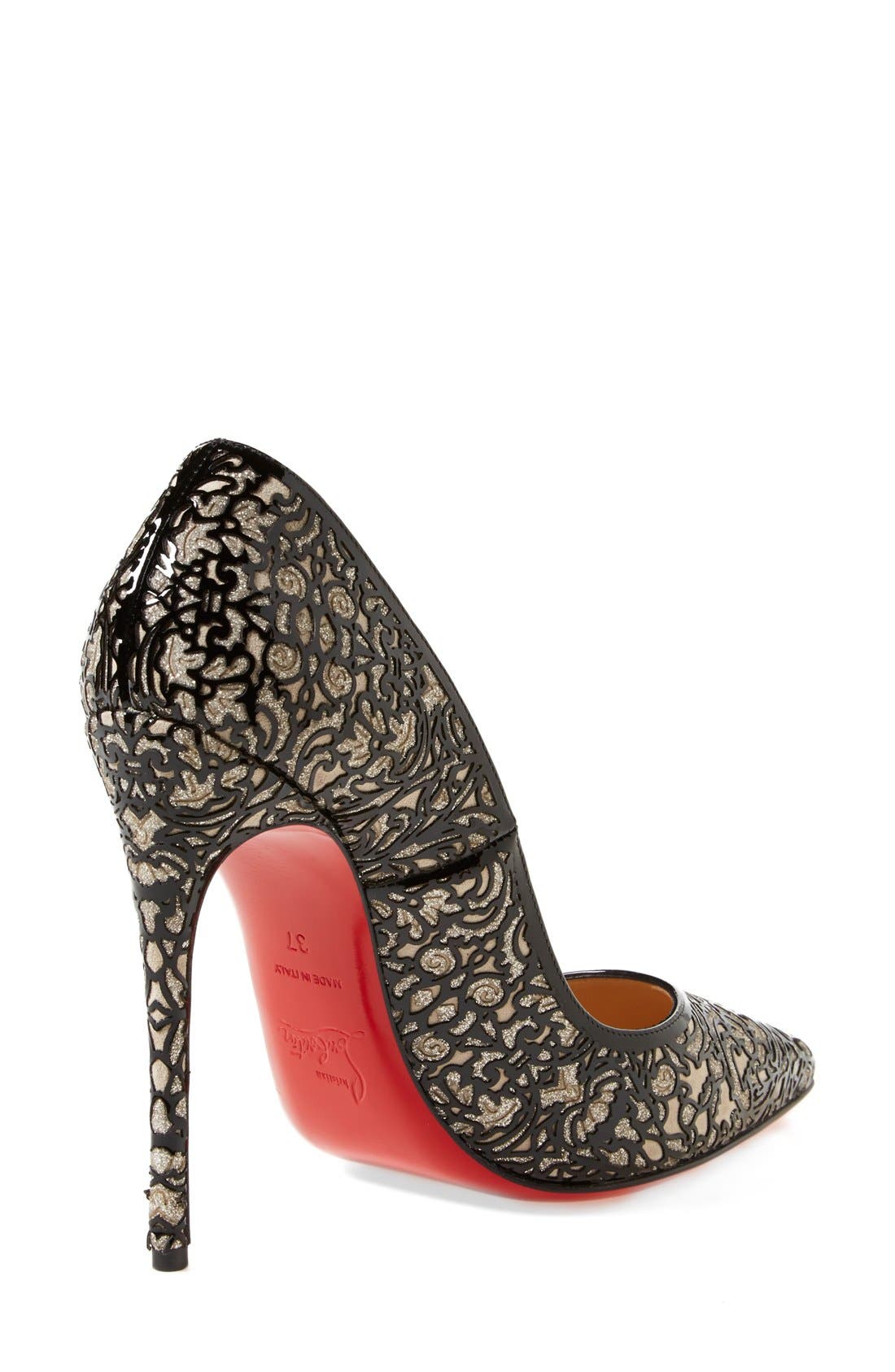 'So Pretty' Pointy Toe Pump, Alternate, color, BLACK / SILVER