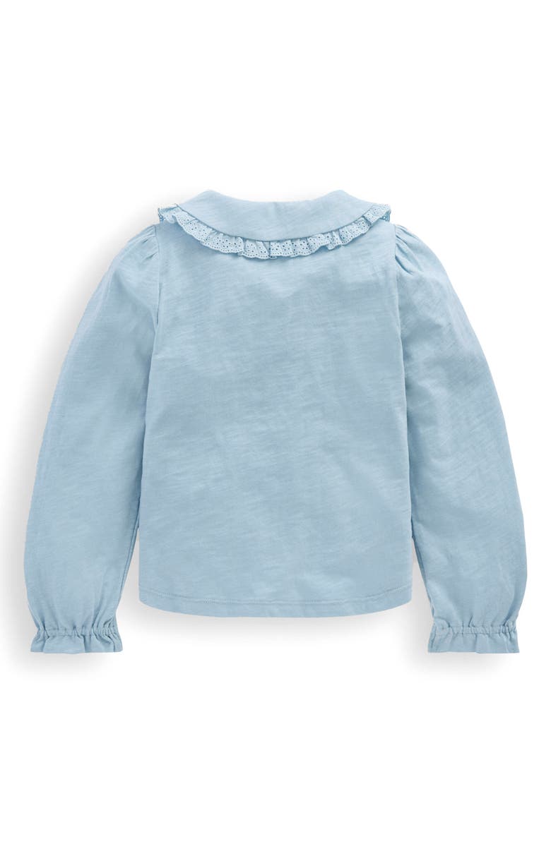 Mini Boden Kids' Cotton Peter Pan Collar Polo, Alternate, color, Blue