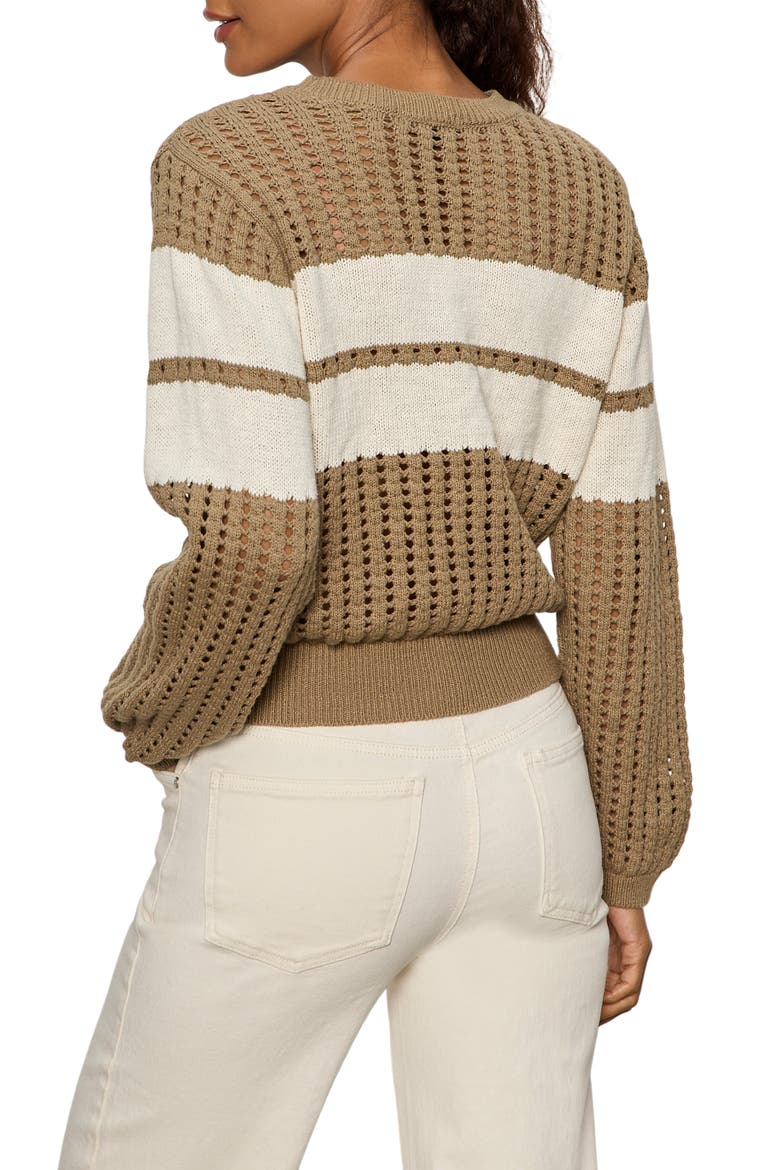 Open Stitch Cotton Sweater, Alternate, color, COVERT GREEN