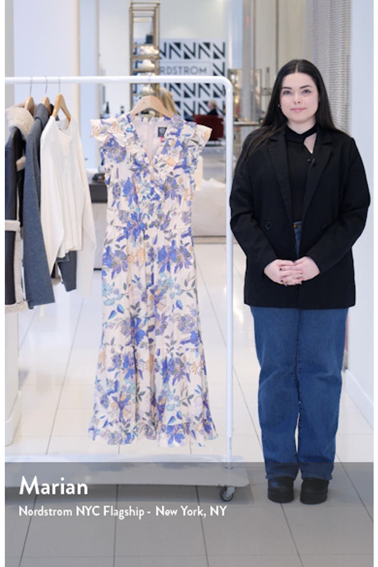 Floral Ruffle Cotton Midi Dress video