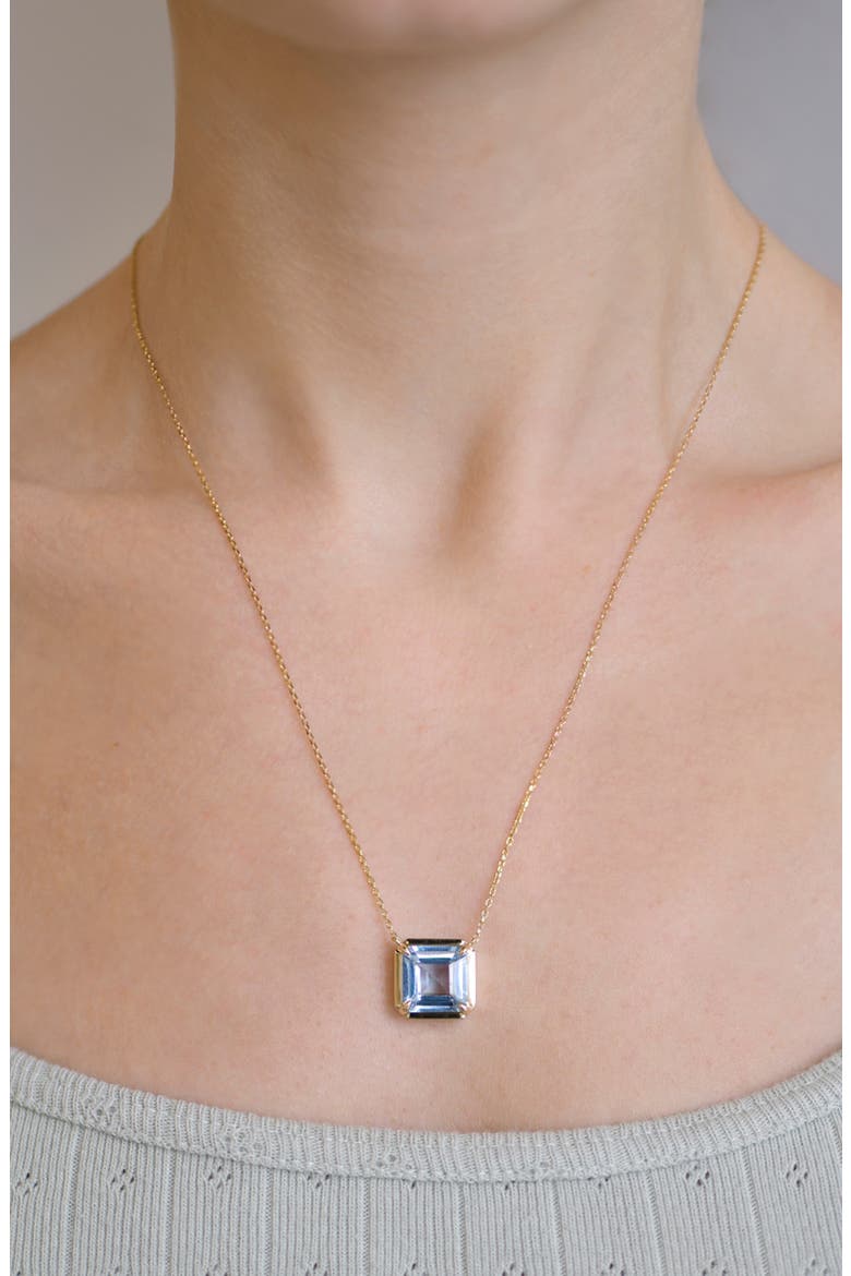 Cléo Carré Daniela Grande Pendant Necklace, Alternate, color, Aquamarine
