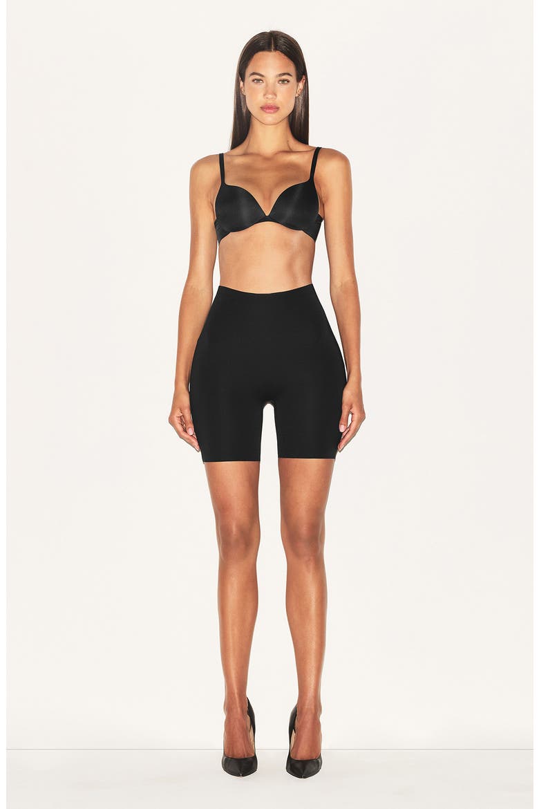 Hip Enhancing Mid Thigh Padded Shorts, Alternate, color, ONYX