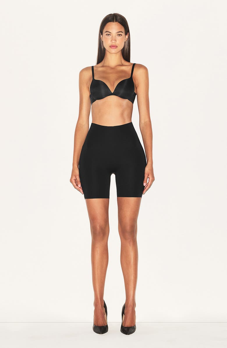 SKIMS Hip Enhancing Mid Thigh Padded Shorts, Alternate, color, Onyx