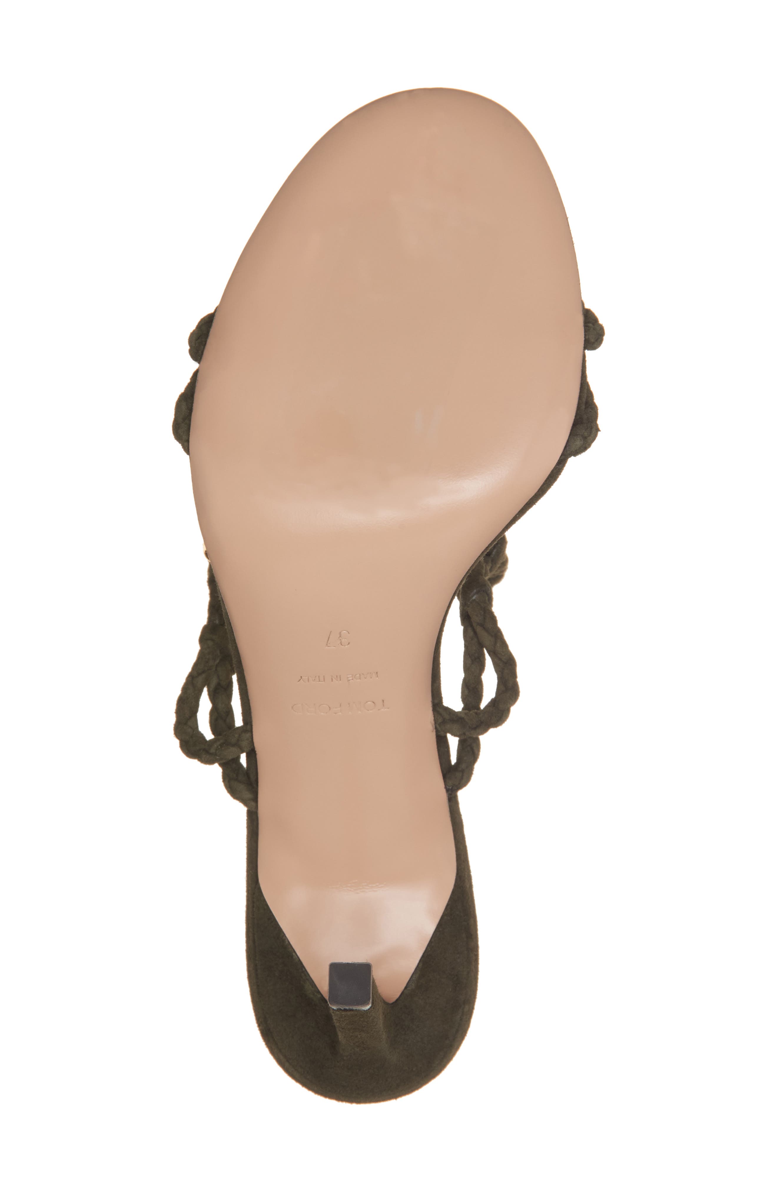 TOM FORD Lily Braided Strap Stiletto Sandal, Alternate, color, 1E055 Military Green