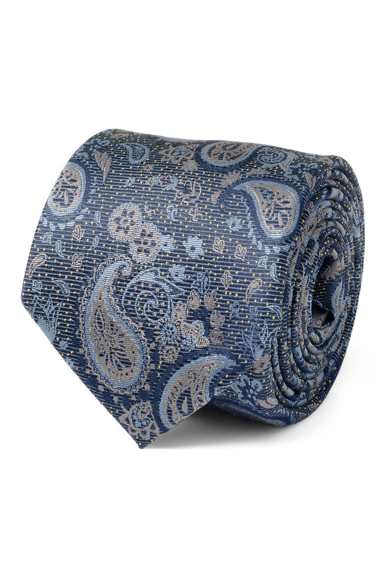 Paisley Silk Tie, Alternate, color, BLUE