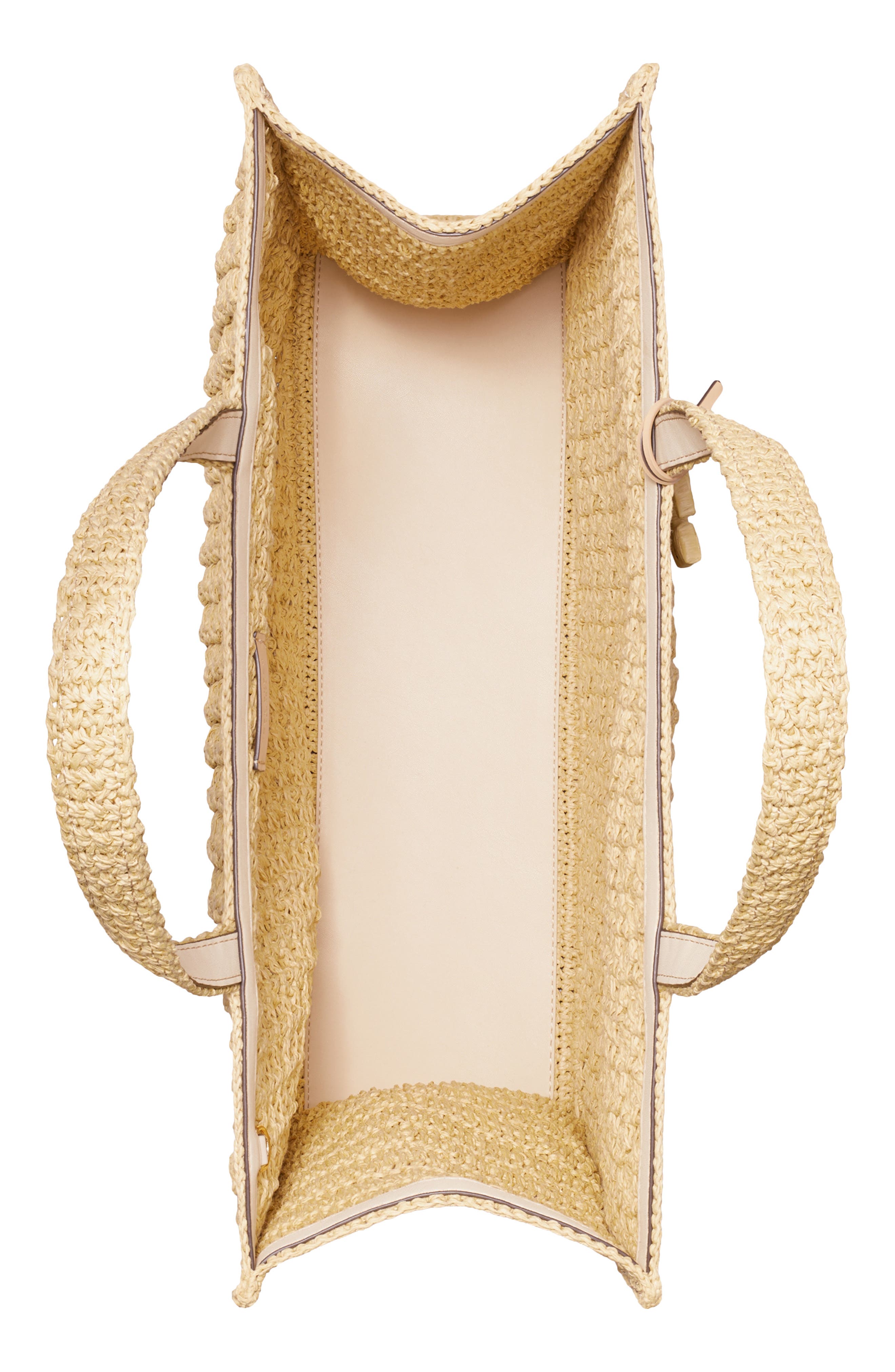 Tory Burch Ella Hand Crochet Straw Bag, Alternate, color, Natural