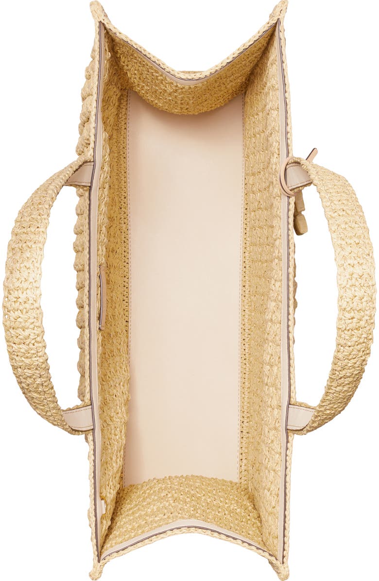 Tory Burch Ella Hand Crochet Straw Bag, Alternate, color, Natural