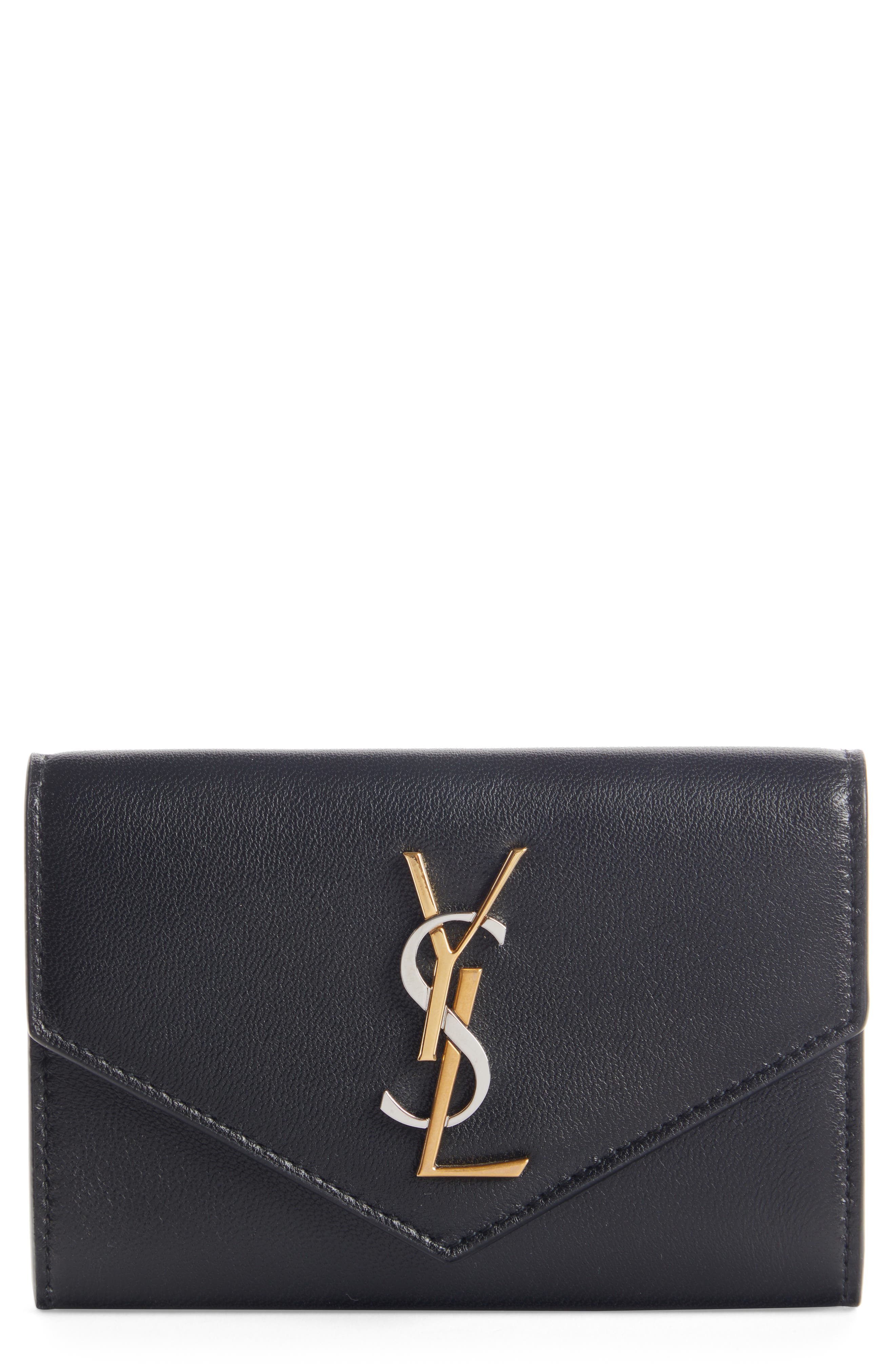 saint laurent small monogram mattelasse leather chain wallet