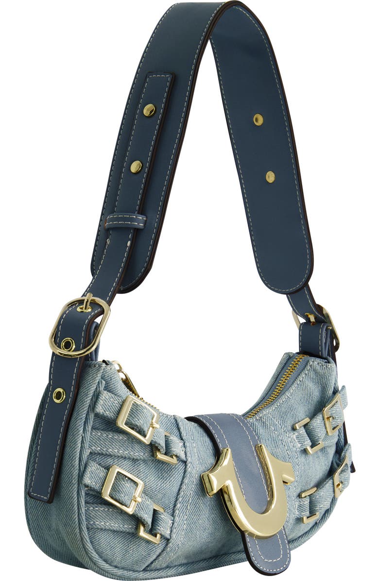 True Religion Multi-Strap Denim Shoulder Bag, Alternate, color, Denim