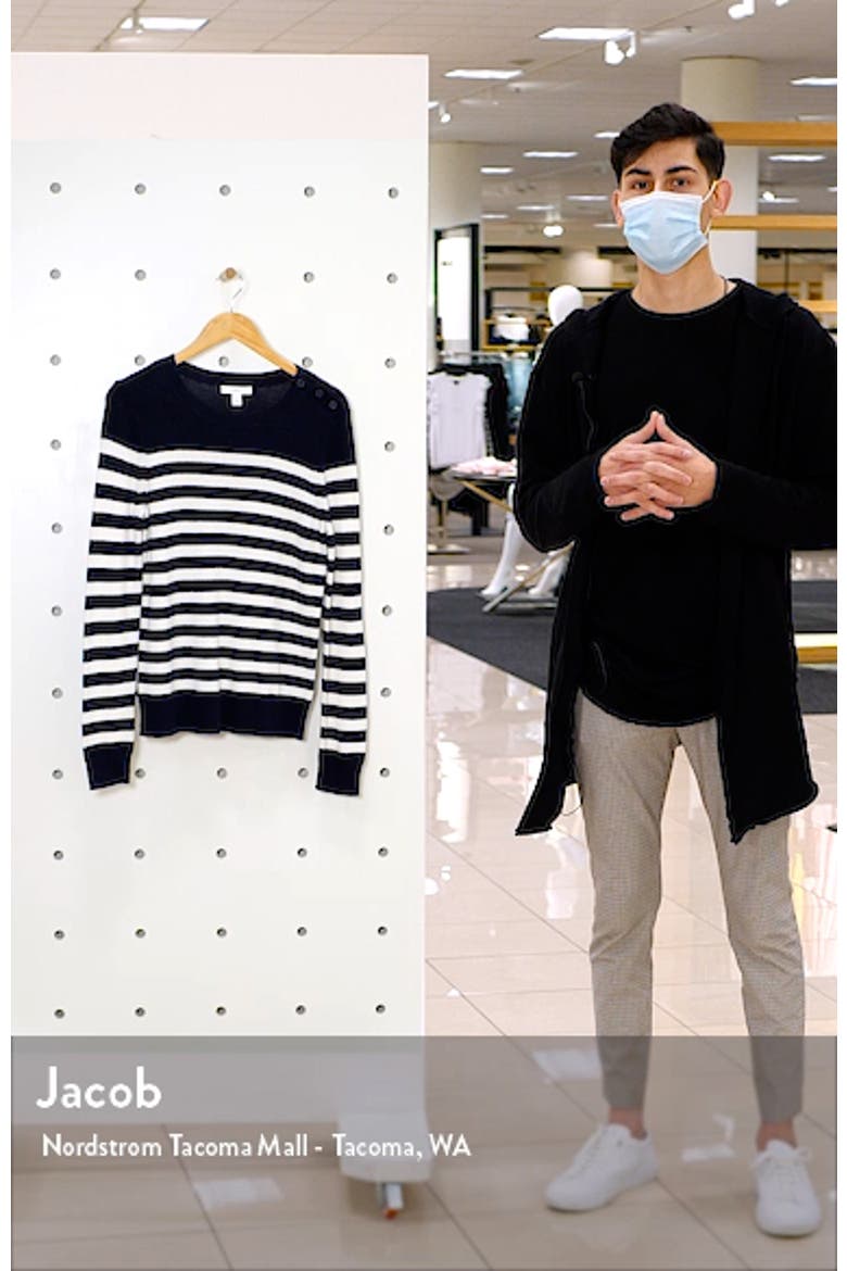Intarsia Stripe Crewneck Sweater video