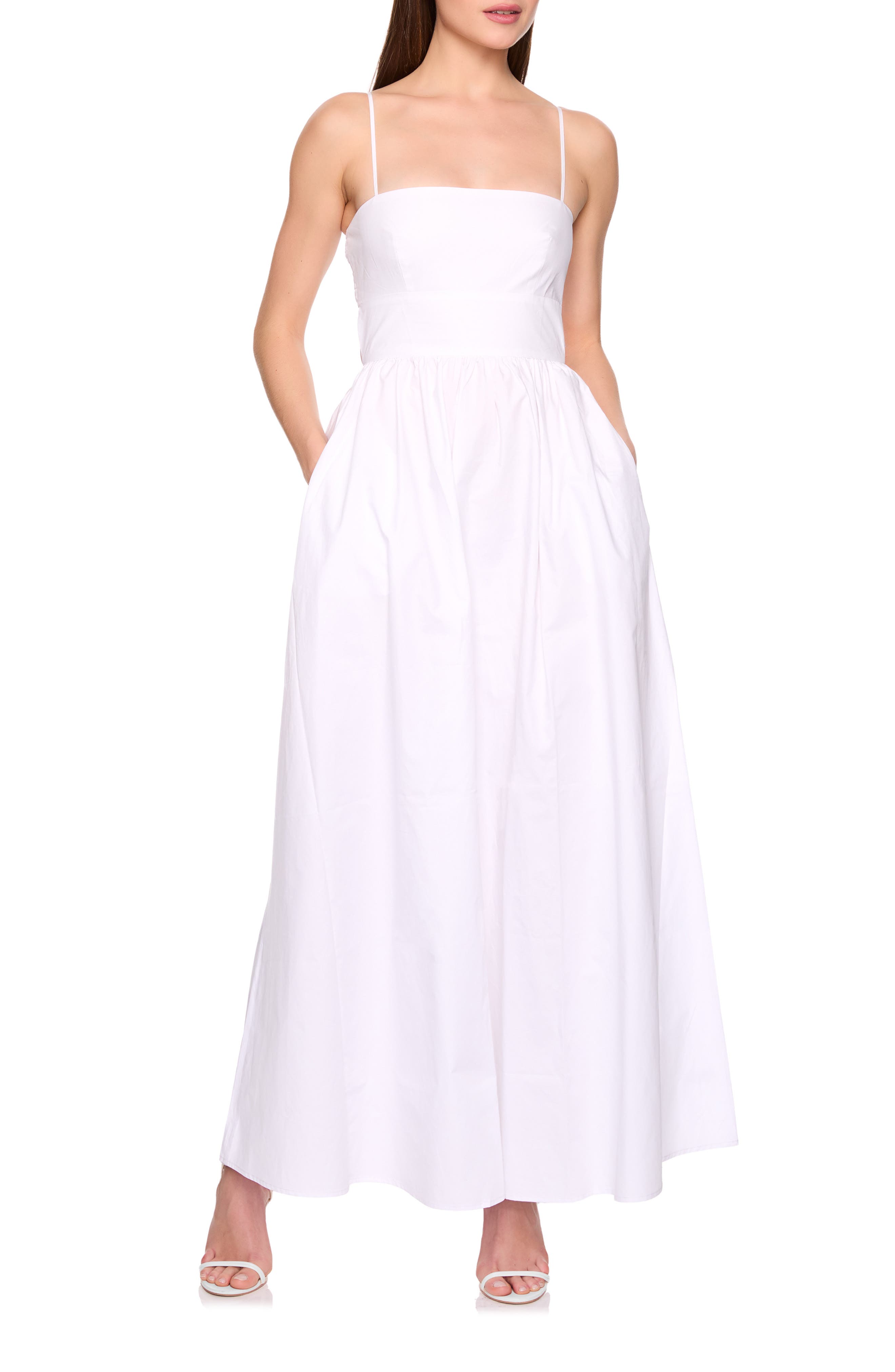 Open Back Cotton Poplin Maxi Dress - image 3