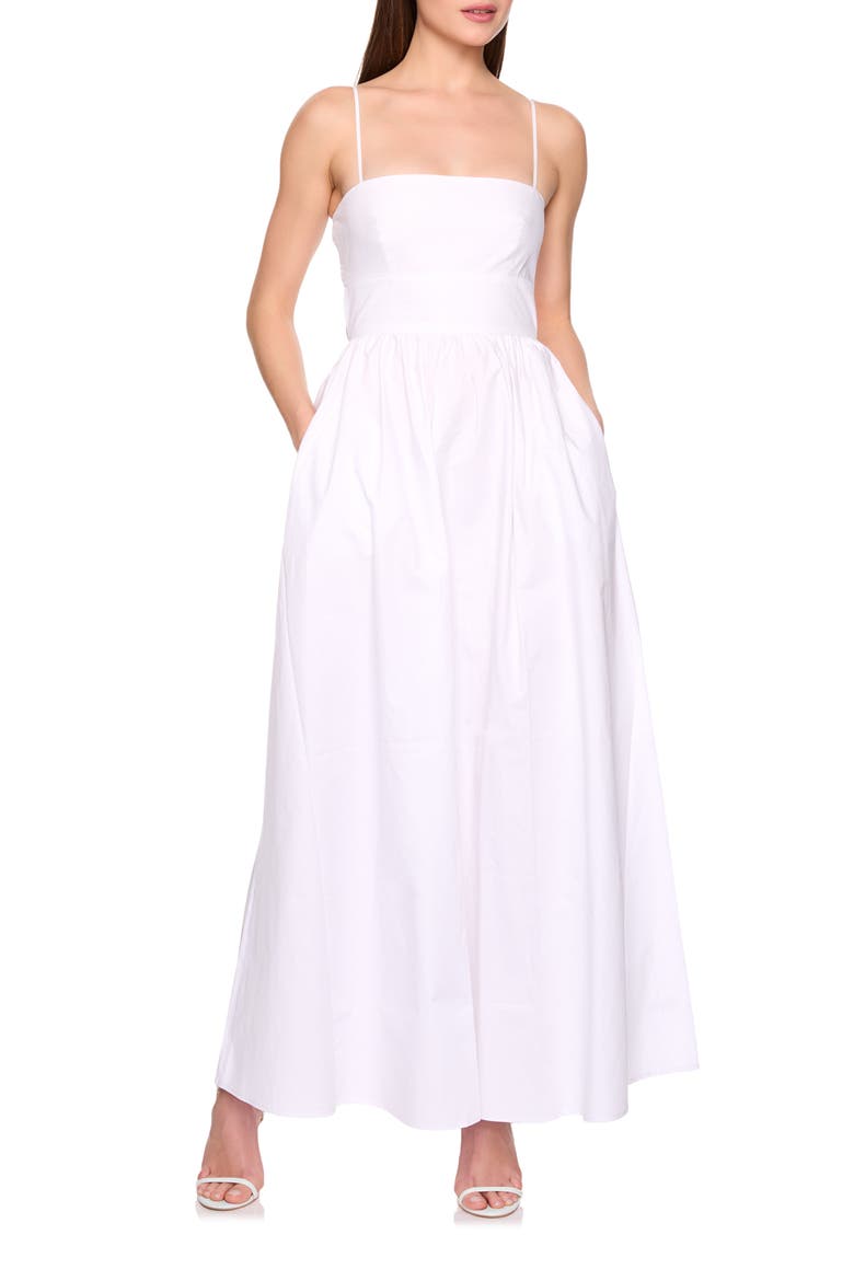 Open Back Cotton Poplin Maxi Dress, Main, color, SUGAR
