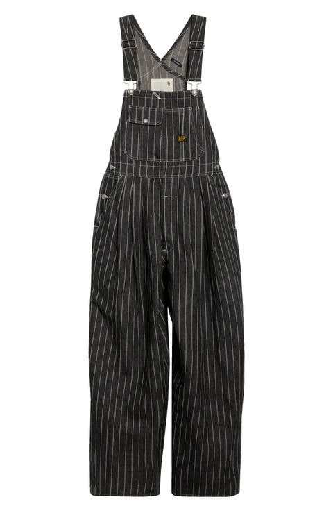 Triple Pleat Linen & Wool Blend Overalls