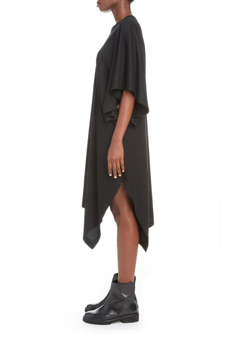 Cinched Shoulder Dress, Alternate, color, BLACK
