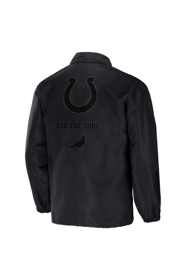 Men's NFL x Staple Black Indianapolis Colts Coaches Full-Snap Jacket, Alternate, color, Black