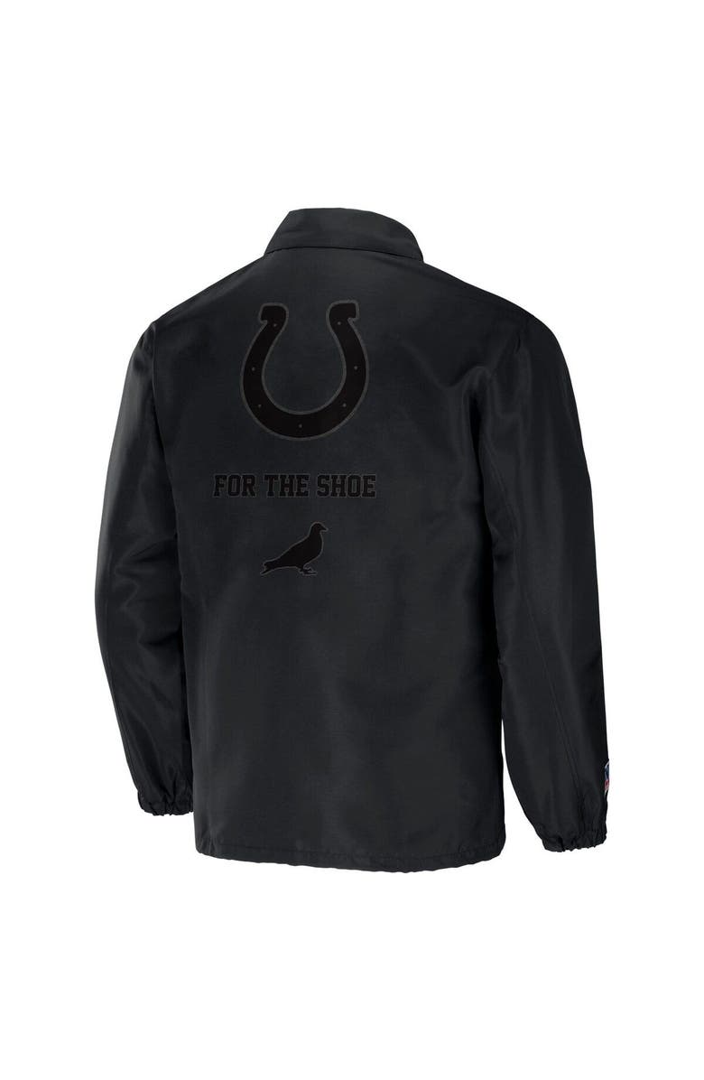 STAPLE Men's NFL x Staple Black Indianapolis Colts Coaches Full-Snap Jacket, Alternate, color,