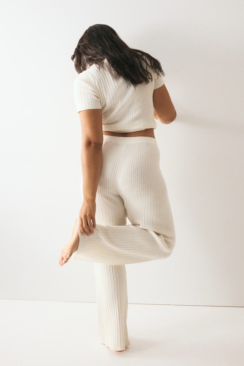 Cable-knit Trousers, Alternate, color, Cream